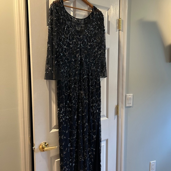 Adrianna Pappel navy beaded gown - Picture 4 of 5